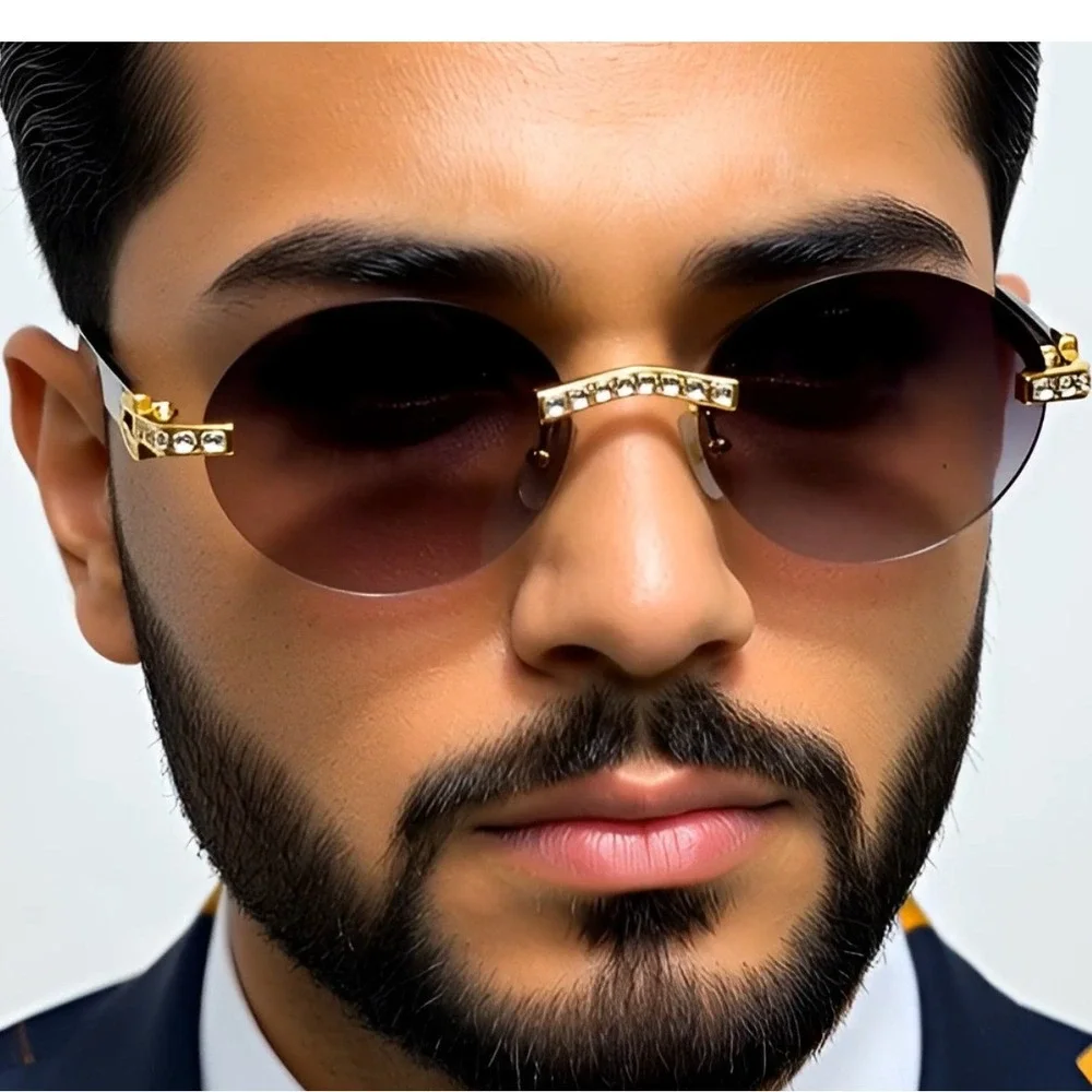 Sunglasses Retro Gradient Black Lens UV400 Anti Glare Stylish Luxury Lentes New‎
